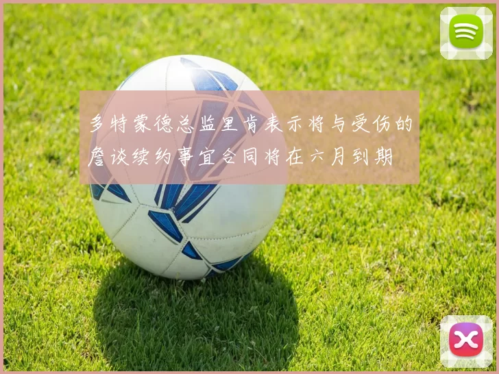 多特蒙德总监里肯表示将与受伤的詹谈续约事宜合同将在六月到期